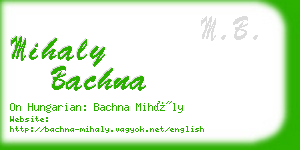 mihaly bachna business card